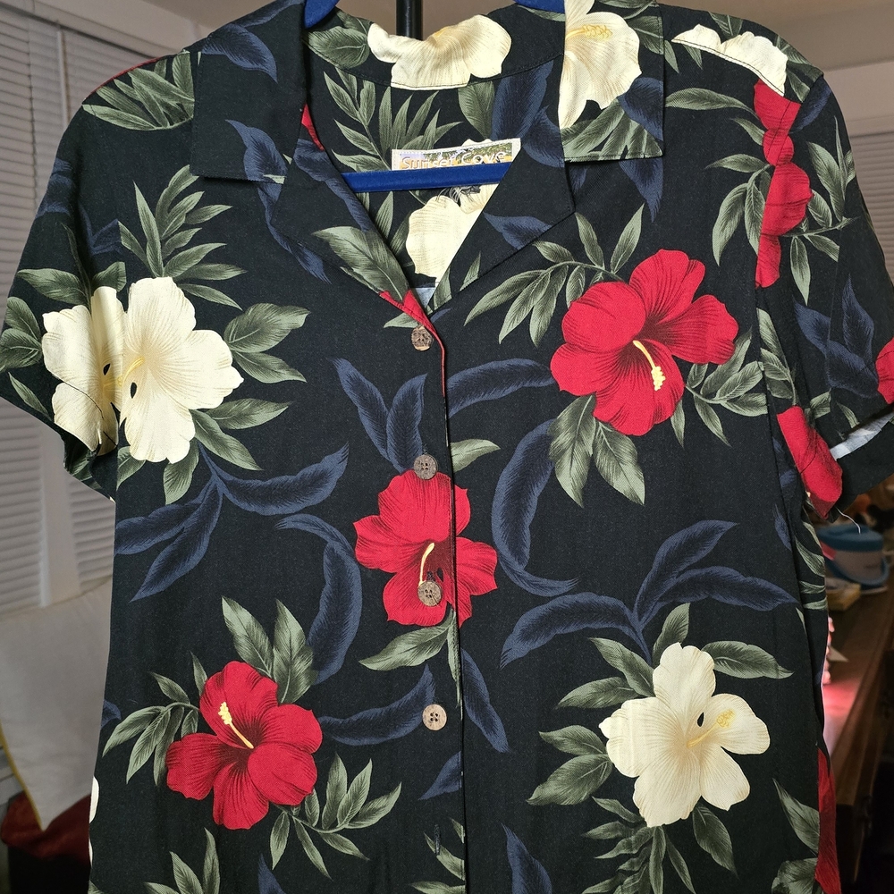 "Sunset Cove" Floral Button-Up Shirt